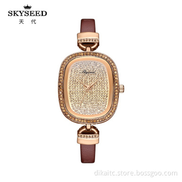 SKYSEED small and simple female watch with diamonds